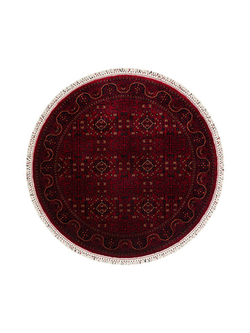 Kabil Afgan Desenli El Emeğiyle Özel Tezgahlarda Üretilen TENCEL™ Uşak Halısı 960 RED Q - Carpetdocia