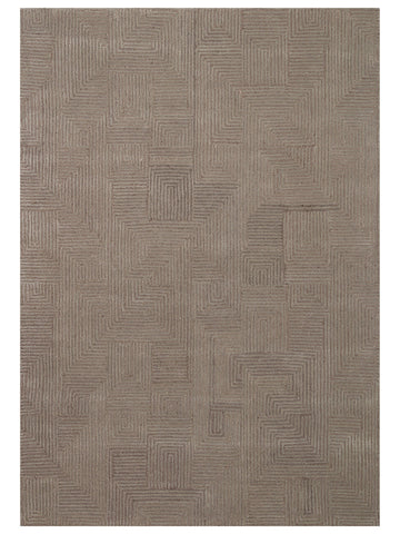 Milano Serie Woll- und Baumwollmischung handgeknüpfter Teppich GREY