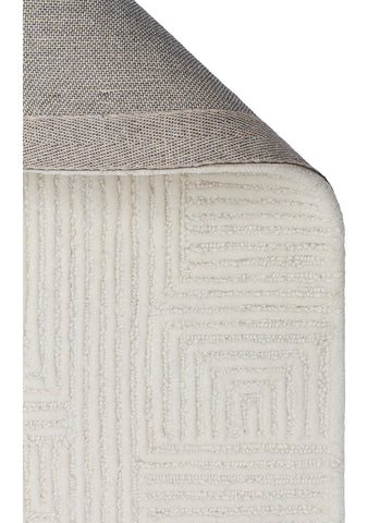 Milano Serie Woll- und Baumwollmischung handgeknüpfter Teppich IVORY