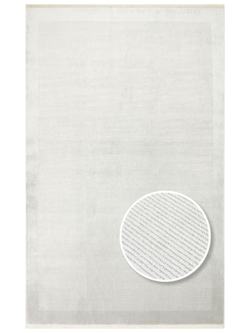 Montenegro Viskon Karışımlı Sade Desenli Sık Dokuma Oturma Odası Salon Koridor Modern Halı 02 GREY - Carpetdocia