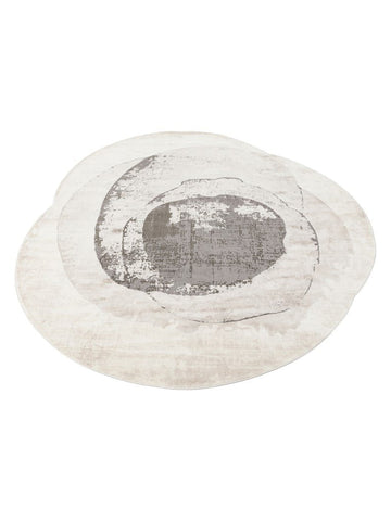 Monza Art Geometric Pattern High Quality Dense Weave Shiny Modern Living Room Carpet 02 CREAM GREY Q