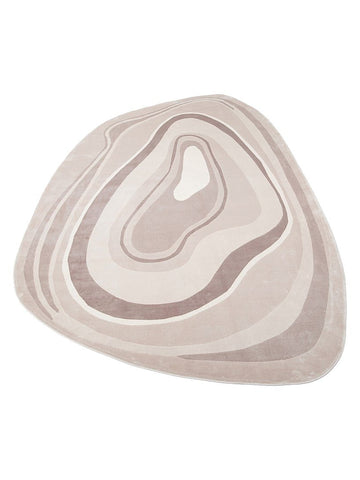 Tapis de Salon Moderne Monza Art 05 CREAM GREY à Motif Géométrique, Haute Qualité, Tissage Serré et Brillant
