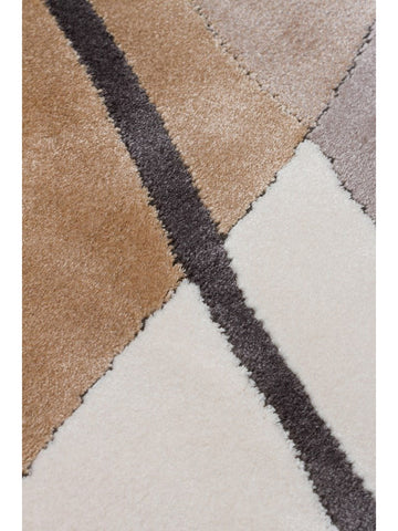 Tapis de Salon Moderne Monza Art 08 CREAM BLACK à Motif Géométrique, Haute Qualité, Tissage Serré et Brillant