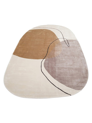 Tapis de Salon Moderne Monza Art 08 CREAM BLACK à Motif Géométrique, Haute Qualité, Tissage Serré et Brillant