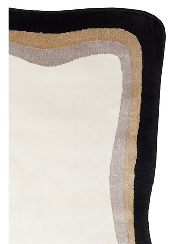 Tapis de Salon Moderne Monza Art 11 CREAM GOLD à Motif Géométrique, Haute Qualité, Tissage Serré et Brillant