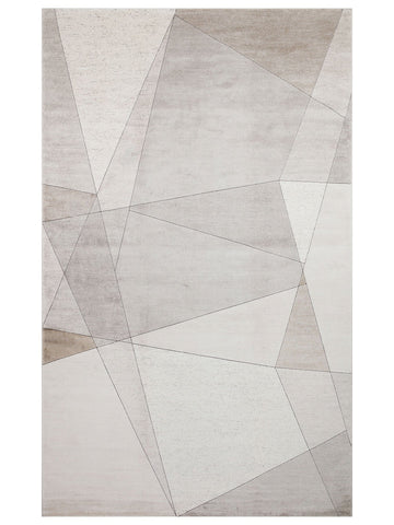 Monza Geometrik Desenli Yüksek Kalite Sık Dokuma Parlak Modern Salon Halısı 07 CREAM GOLD - Carpetdocia