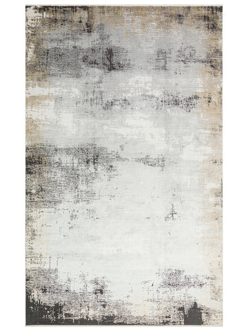 Mumbai Serisi Klasik Desenli Yüksek Kalite Sık Dokuma Parlak Salon Halısı 12 GREY GOLD - Carpetdocia