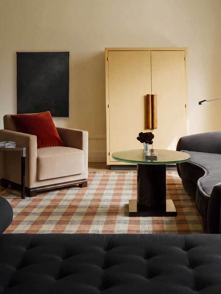 Oasis %100 Yün El Emeği ile Üretilen Kilim CORAL CHECK oda görünümü