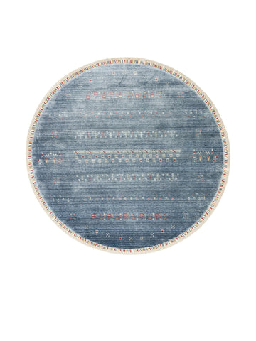 Oushak Carnaval Tapis Uşak Moderne TENCEL™ 100 % Naturel, Facile à Nettoyer, Fait Main 06 BLUE Q  