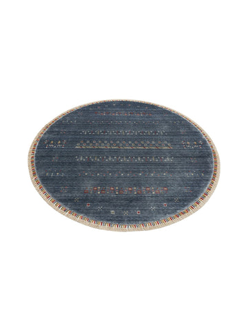 Oushak Carnaval Tapis Uşak Moderne TENCEL™ 100 % Naturel, Facile à Nettoyer, Fait Main 06 BLUE Q  