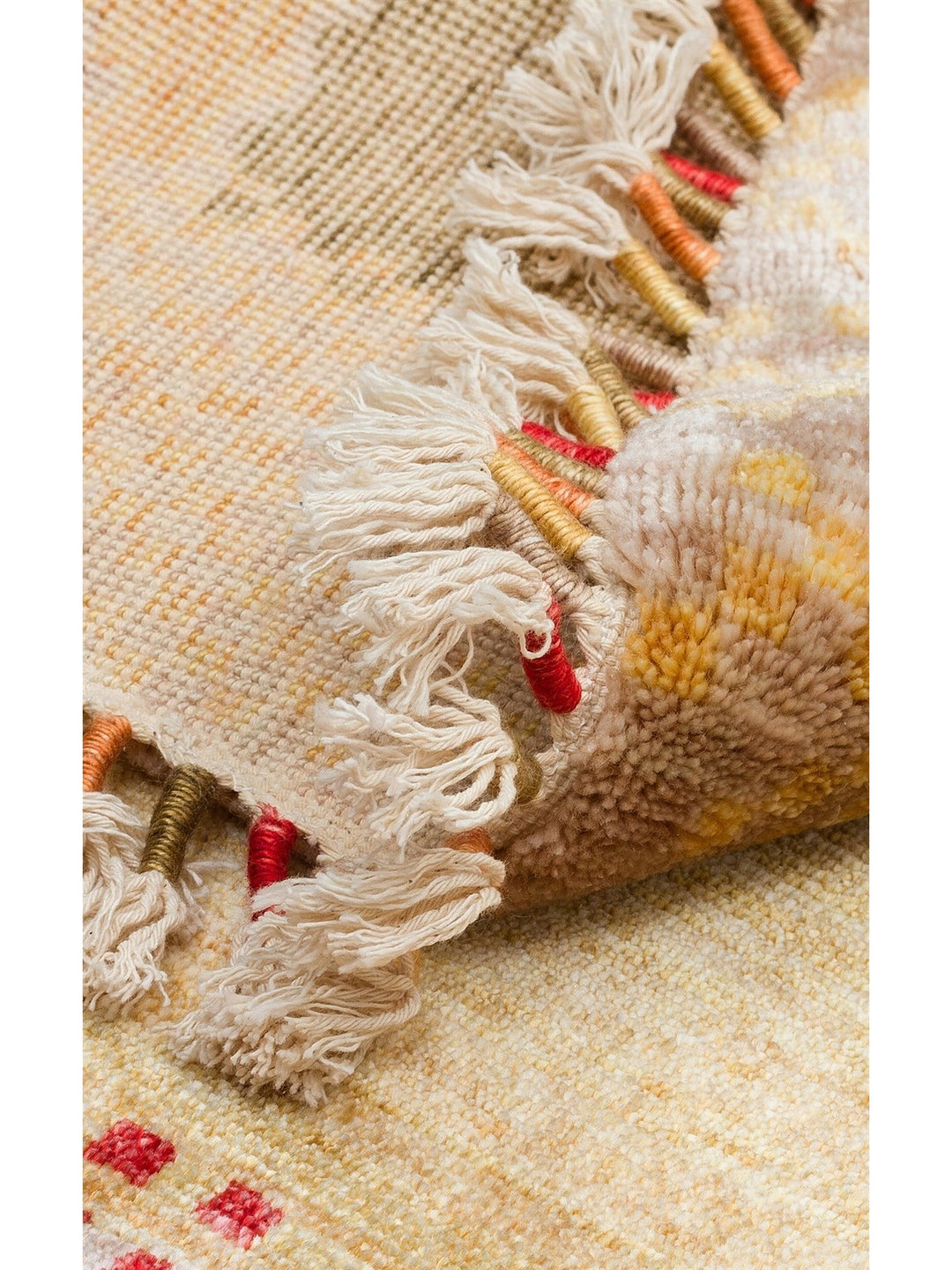 Oushak Carnaval Tappeto Uşak Moderno TENCEL™ realizzato a mano, 100% naturale, facile da pulire 07 BEIGE AUTUMN Q