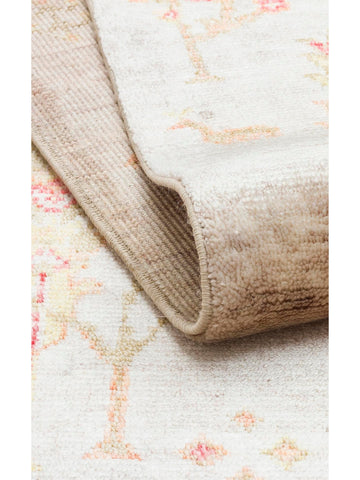 Oushak Carnaval Tapis Uşak Moderne TENCEL™ 100 % Naturel, Facile à Nettoyer, Fait Main 08 BEIGE AUTUMN  