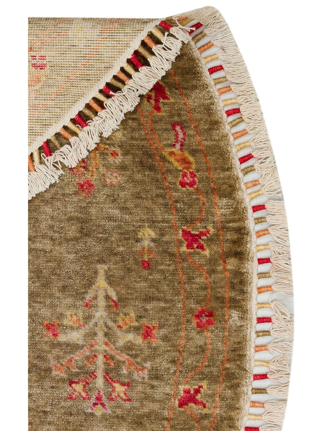 Oushak Carnaval سجادة Uşak الحديثة المصنوعة يدوياً من TENCEL™ بنسبة 100% طبيعية، سهلة التنظيف، 08 GREEN AUTUMN Q