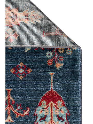 Oushak Carnaval Tapis Uşak moderne TENCEL™ 100 % naturel, facile à nettoyer, fabriqué à la main 08 NAVY TURQUOISE