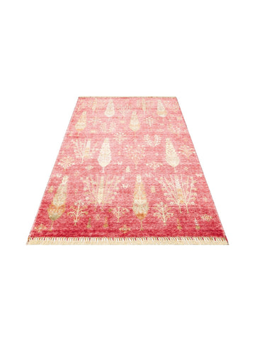 Oushak Carnaval 100% Natural Easy to Clean Handcrafted TENCEL™ Modern Uşak Carpet 08 RED AUTUMN