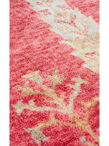 Oushak Carnaval %100 natürlich, leicht zu reinigen, handgefertigter TENCEL™ moderner Uşak-Teppich 08 RED AUTUMN Q