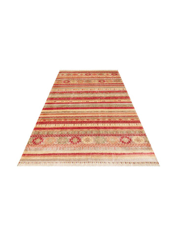 Oushak Carnaval Tappeto Moderno Uşak in TENCEL™ realizzato a mano, 100% naturale, facile da pulire, 12 RED AUTUMN