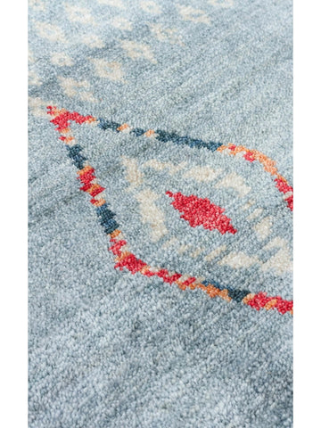 Oushak Carnaval 100% Natural Easy to Clean Handcrafted TENCEL™ Modern Uşak Carpet 15 AQUA MULTY