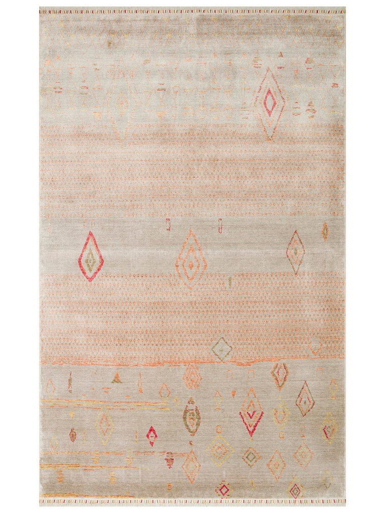 Oushak Carnaval سجادة Uşak الحديثة المصنوعة يدوياً من TENCEL™ بنسبة 100% طبيعية، سهلة التنظيف، 15 BEIGE AUTUMN