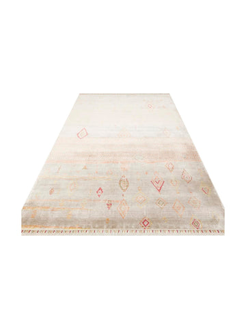 Oushak Carnaval %100 natürlich, leicht zu reinigen, handgefertigter TENCEL™ moderner Uşak-Teppich 15 BEIGE AUTUMN