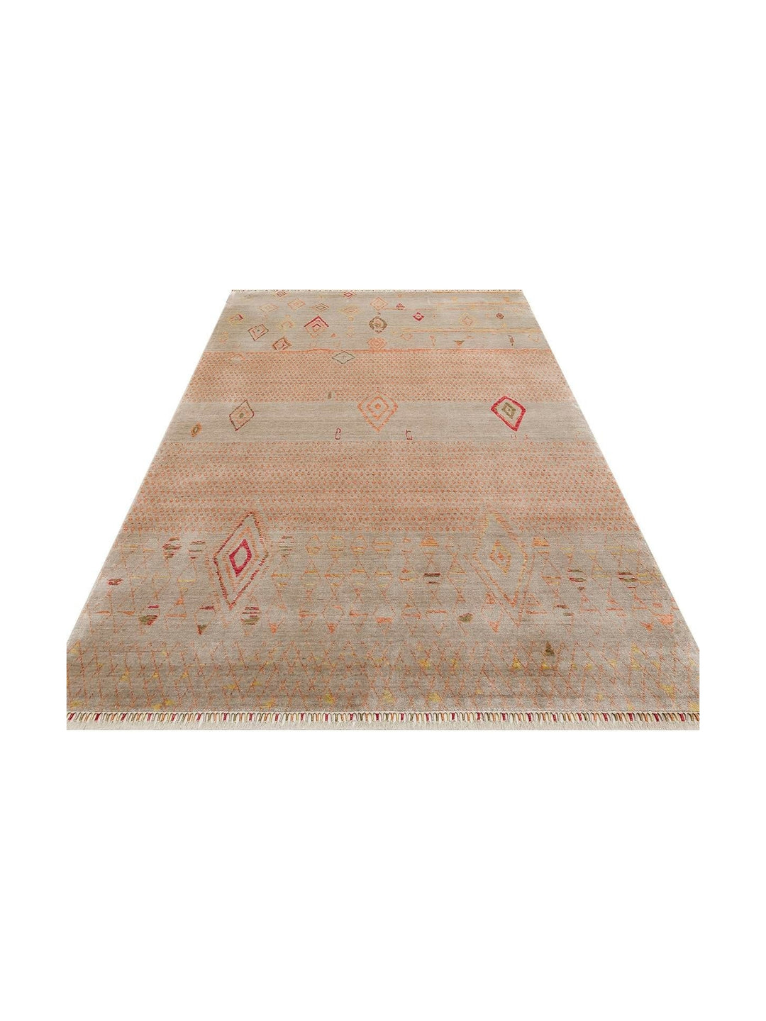 Oushak Carnaval %100 natürlich, leicht zu reinigen, handgefertigt, TENCEL™ moderner Uşak-Teppich 15 BEIGE AUTUMN