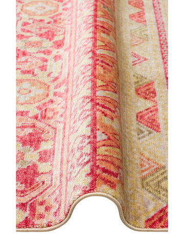 Oushak Carnaval 100 % naturel, facile à nettoyer, fabriqué à la main avec TENCEL™, tapis moderne d'Uşak 17 RED AUTUMN