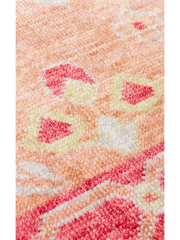 Oushak Carnaval 100 % naturel, facile à nettoyer, fabriqué à la main avec TENCEL™, tapis moderne d'Uşak 17 RED AUTUMN