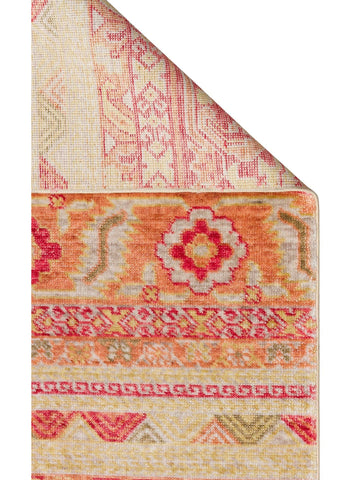 Oushak Carnaval 100 % naturel, facile à nettoyer, fabriqué à la main avec TENCEL™, tapis moderne d'Uşak 17 RED AUTUMN