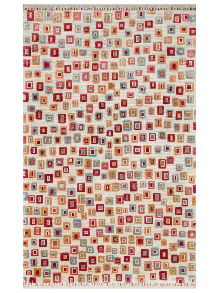 Oushak Carnaval %100 Naturel Kolay Temizlenir El Emeğiyle Üretilen TENCEL™ Modern Uşak Halısı 21 BEGM - Carpetdocia