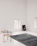 Serie Palette Tappeto Scandinavo Fatto a Mano in Lana, Viscosa e Cotone 100% Naturale per Soggiorno, Salotto NERO