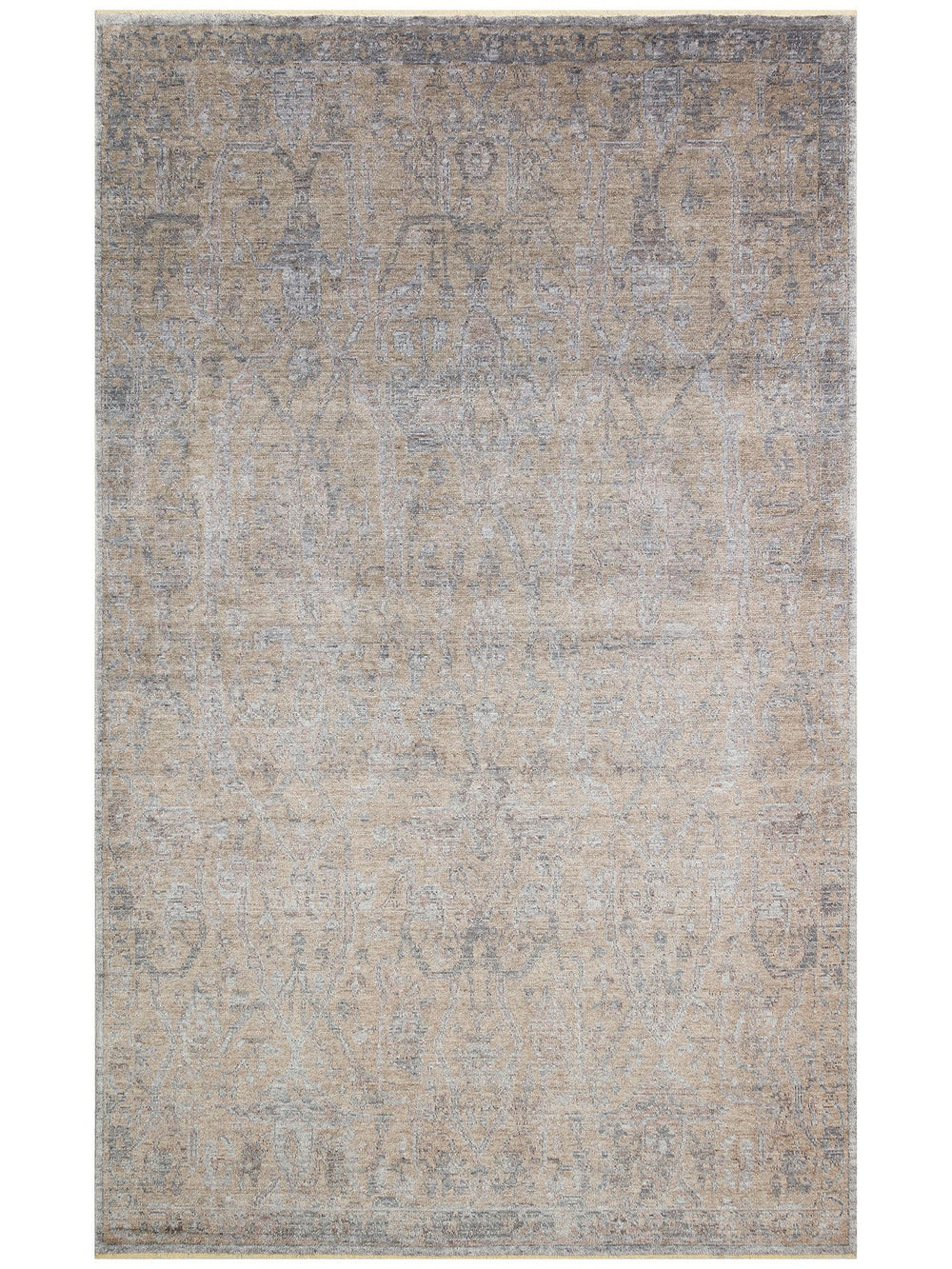 Çırağan %100 Naturel Özel Işıltılı El Emeği ile Özel Tezgahlarda Üretilen Tensel Uşak Halısı 01 BEG - Carpetdocia