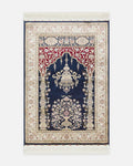 Topkapı Prayer Rug Classic Patterned High-Quality Special Shimmering Gift and Bridal Trousseau Prayer Mat 01 NAVY