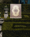 Tapis de salon spécial scintillant à tissage serré de haute qualité à motif classique série Topkapı 02 CRÈME