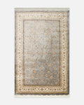 Tapis de salon spécial scintillant à tissage serré de haute qualité à motif classique série Topkapı 03 GRIS CRÈME