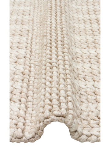 Woolstar %100 Naturel Kazak Desenli Salon Oturma Odası Koridor Antre El Dokuma Örgü Halı J352 BEIGE - Carpetdocia