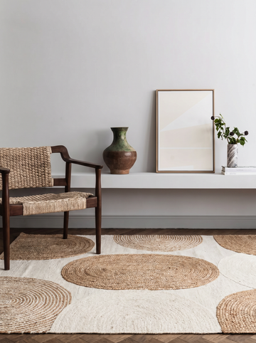 Tapis Tissé Main Woolstar 902NATWHITE 100 % Naturel à Motif Kazak pour Salon, Séjour, Couloir et Entrée
